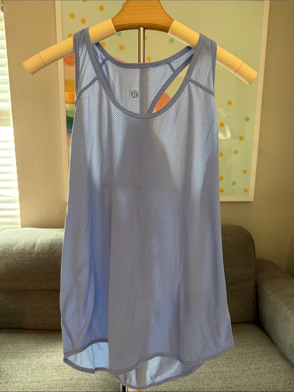 lululemon athletica Light Blue Mesh Racerback Tank Top